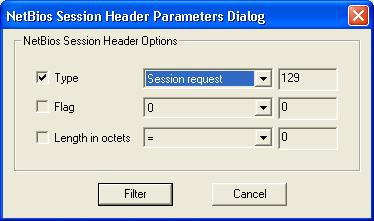 NetBios Session Header Parametrs Dialog